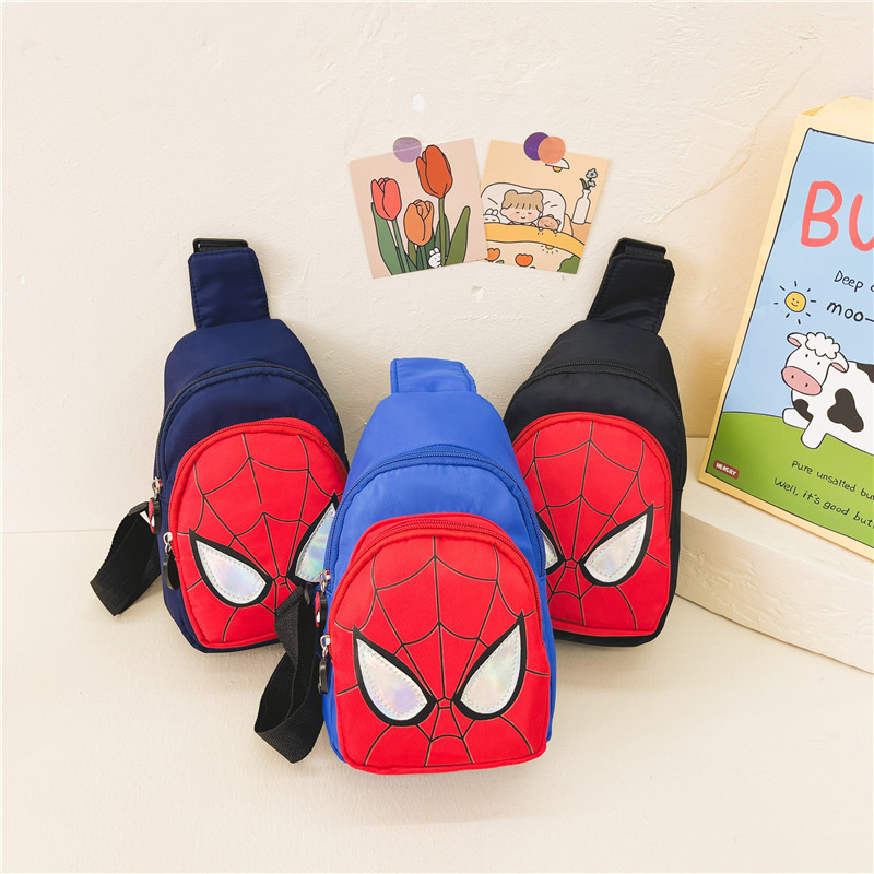 Cartoon Spider-Man Kids Sling Chest Bag, Boys Spider Web Graphic Mini Crossbody Purse for Daily Outing